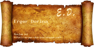 Erger Dorina névjegykártya